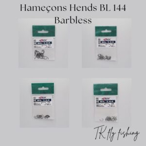 Hameçons Hends BL144 Barbless – hameçons solides en Black Nickel pour nymphes et pêche fine